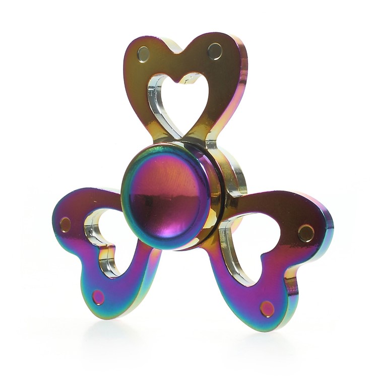 Colorful Heart Shape Metal Tri-Spinner Fidget Stress and Anxiety Relief Toy-4