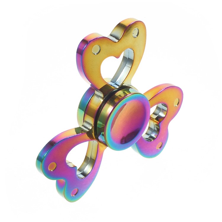 Colorful Heart Shape Metal Tri-Spinner Fidget Stress and Anxiety Relief Toy-5