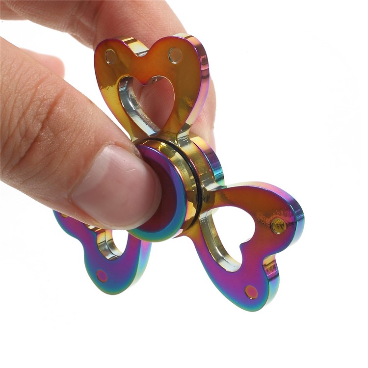 Colorful Heart Shape Metal Tri-Spinner Fidget Stress and Anxiety Relief Toy-7