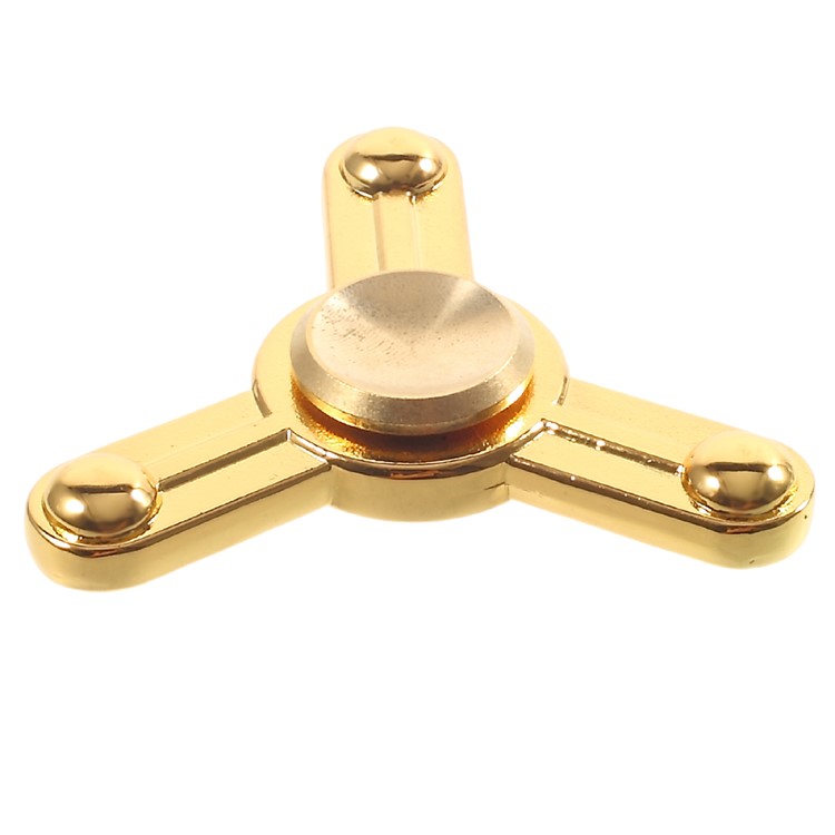 Metal Tri-Spinner Fidget Spinner EDC Focus Toy Fast Bearing - Gold-2