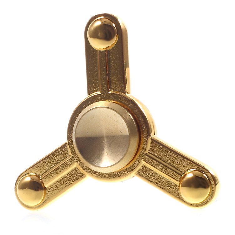 Metal Tri-Spinner Fidget Spinner EDC Focus Toy Fast Bearing - Gold-4