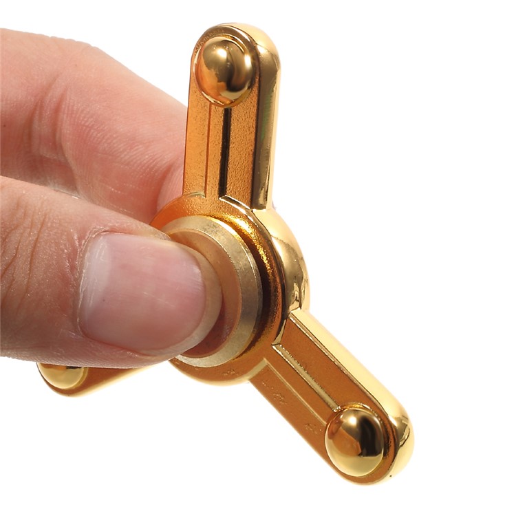 Metal Tri-Spinner Fidget Spinner EDC Focus Toy Fast Bearing - Gold-7