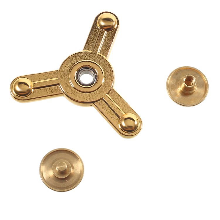 Metal Tri-Spinner Fidget Spinner EDC Focus Toy Fast Bearing - Gold-9