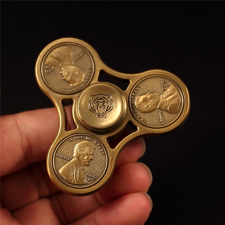 US Cent Pattern Fast Bearing Tri-Spinner Fidget EDC Focus Toy Relieve ADHD Anxiety-5