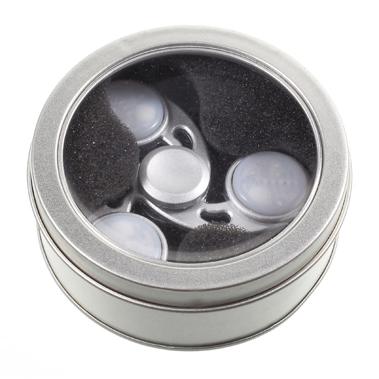 Hot Wheels Pattern LED Light Tri-Spinner Fidget High Speed Bearing Hand Toy - Silver-10