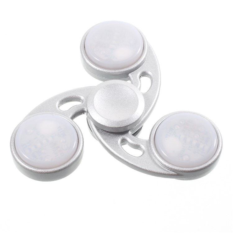 Hot Wheels Pattern LED Light Tri-Spinner Fidget High Speed Bearing Hand Toy - Silver-2