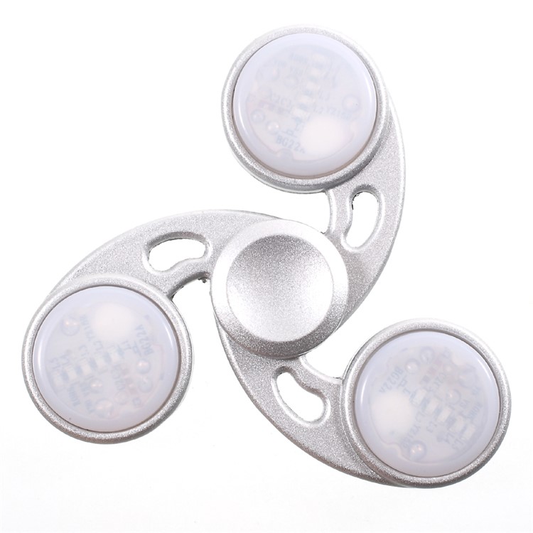 Hot Wheels Pattern LED Light Tri-Spinner Fidget High Speed Bearing Hand Toy - Silver-3