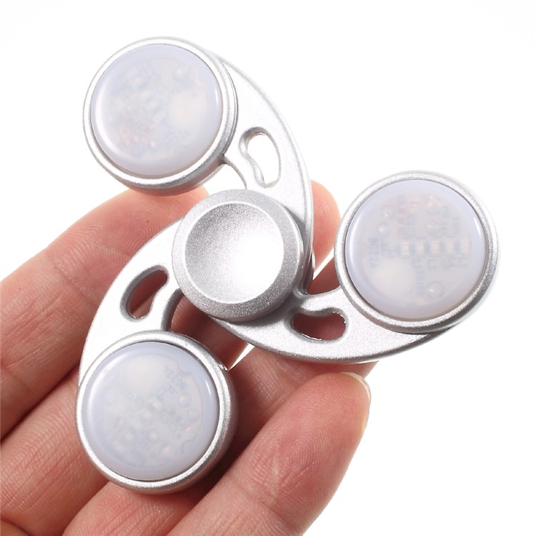 Hot Wheels Pattern LED Light Tri-Spinner Fidget High Speed Bearing Hand Toy - Silver-6
