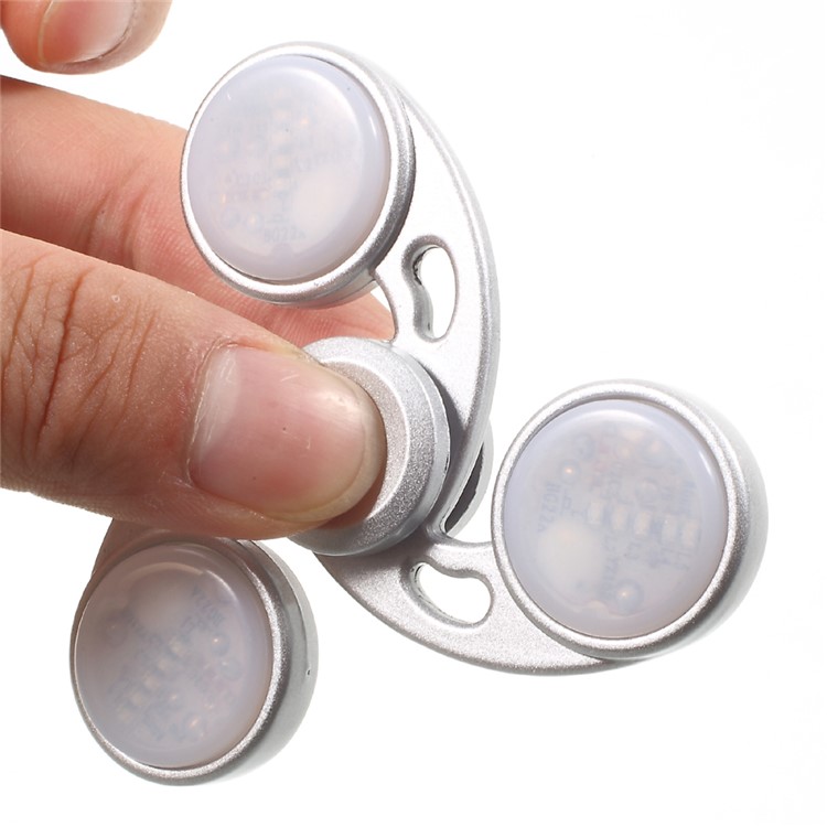 Hot Wheels Pattern LED Light Tri-Spinner Fidget High Speed Bearing Hand Toy - Silver-7