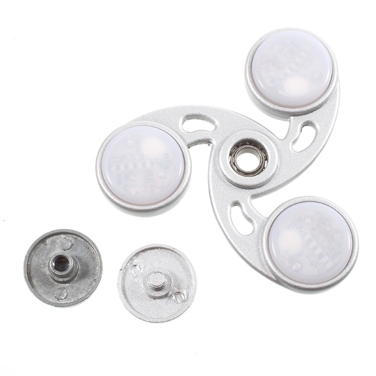 Hot Wheels Pattern LED Light Tri-Spinner Fidget High Speed Bearing Hand Toy - Silver-8