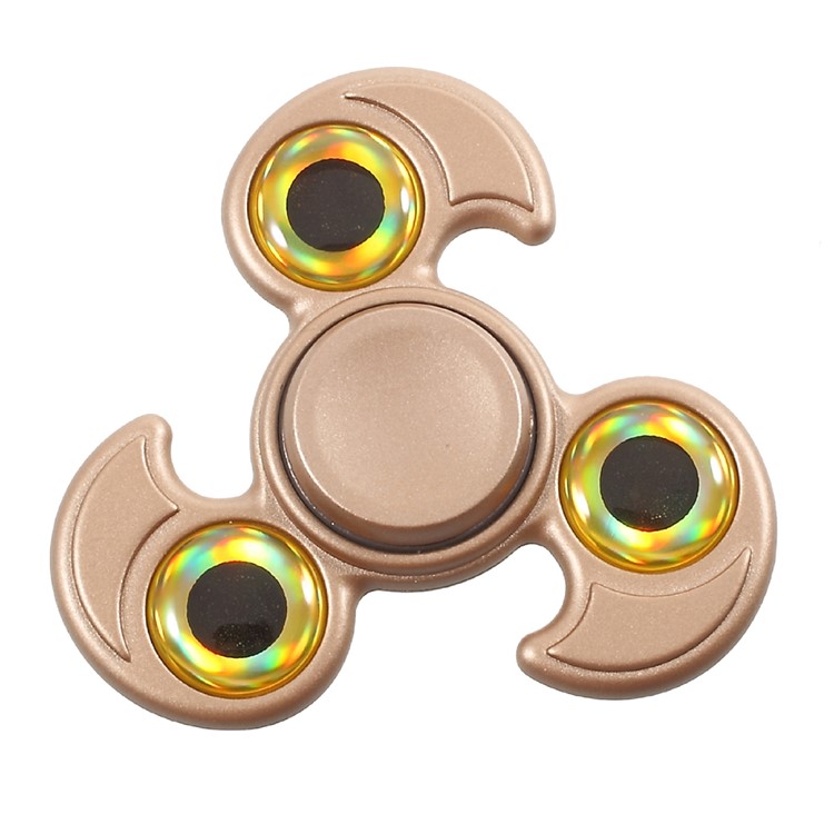 Eyeball Shape Shape Tri-Spinner Fidget Toy EDC Focus Toy Fast Bearing - Gold-2