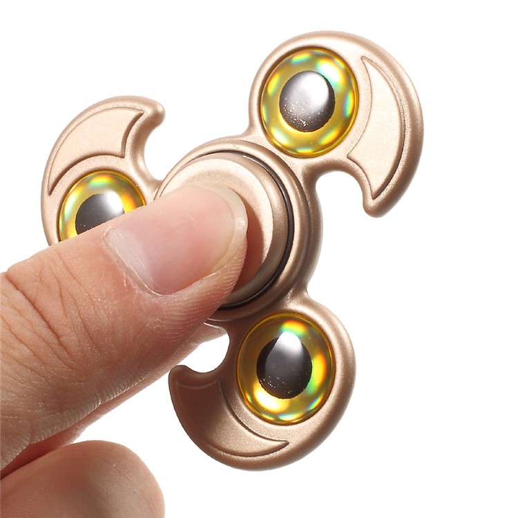 Eyeball Shape Shape Tri-Spinner Fidget Toy EDC Focus Toy Fast Bearing - Gold-3