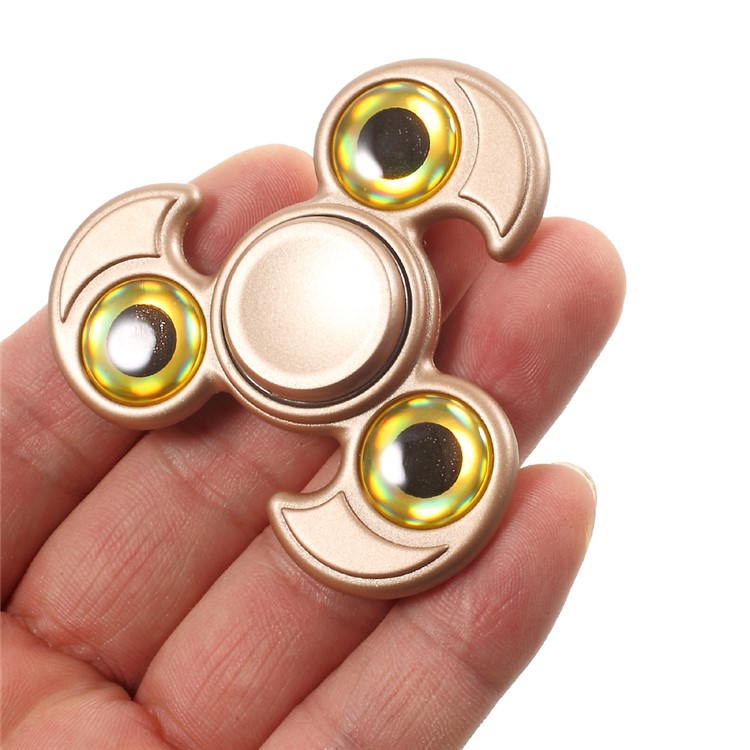 Eyeball Shape Shape Tri-Spinner Fidget Toy EDC Focus Toy Fast Bearing - Gold-4