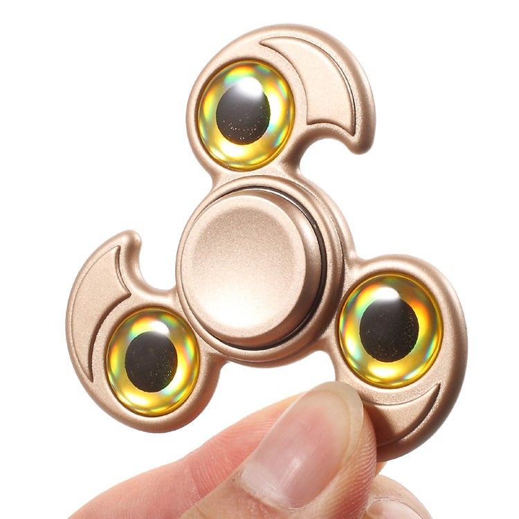 Eyeball Shape Shape Tri-Spinner Fidget Toy EDC Focus Toy Fast Bearing - Gold-5