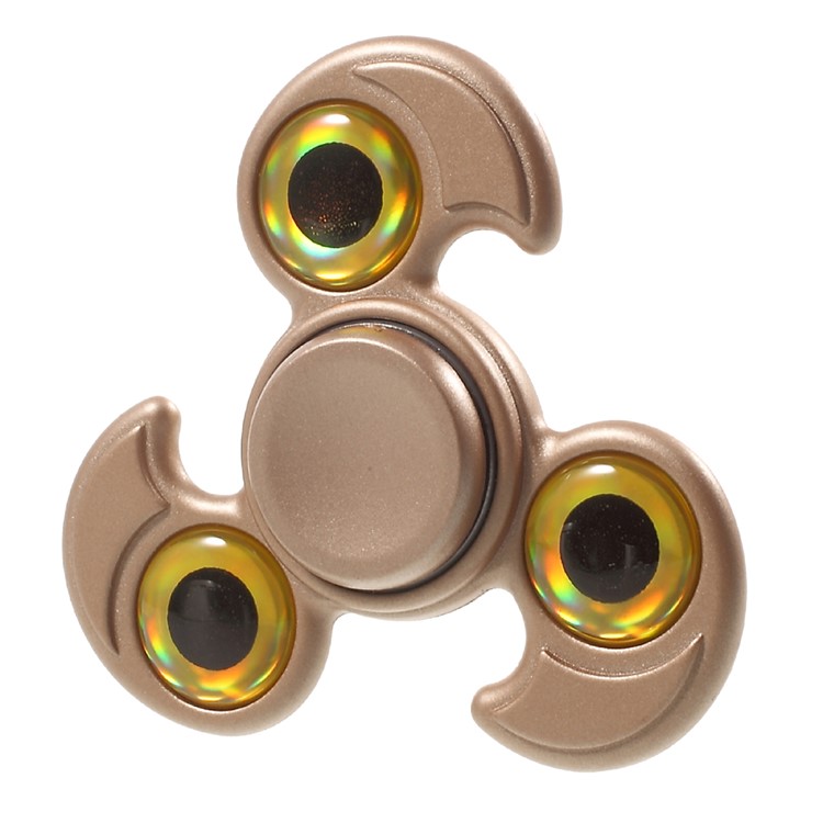 Eyeball Shape Shape Tri-Spinner Fidget Toy EDC Focus Toy Fast Bearing - Gold-6