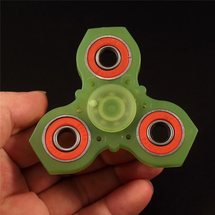 Luminous Fidget Spinner Tri-Spinner Hand Toy Stress Reducer Relieve Anxiety and Boredom - Red-6