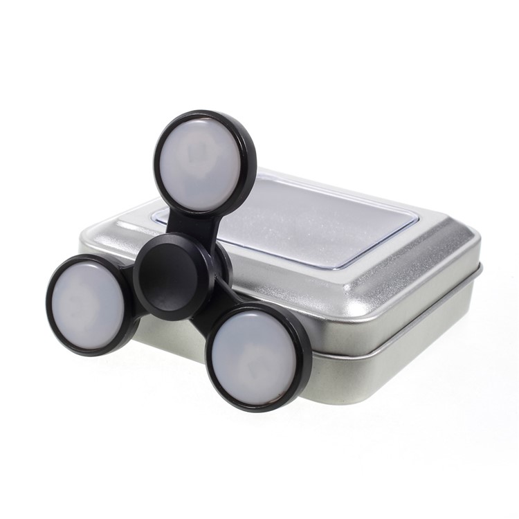 LED Light High Speed Bearing Tri-Spinner Fidget EDC Fidget Spinner Hand Toy - Black-11