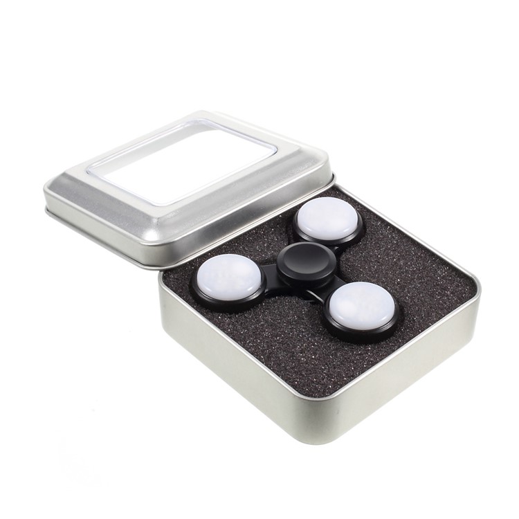 LED Light High Speed Bearing Tri-Spinner Fidget EDC Fidget Spinner Hand Toy - Black-12