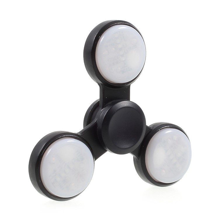 LED Light High Speed Bearing Tri-Spinner Fidget EDC Fidget Spinner Hand Toy - Black-3