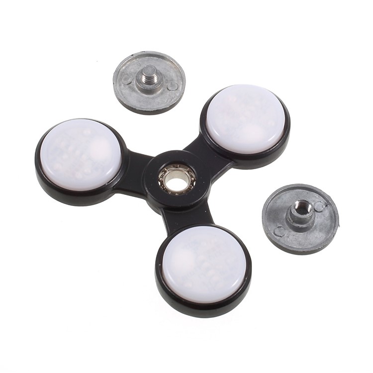 LED Light High Speed Bearing Tri-Spinner Fidget EDC Fidget Spinner Hand Toy - Black-4