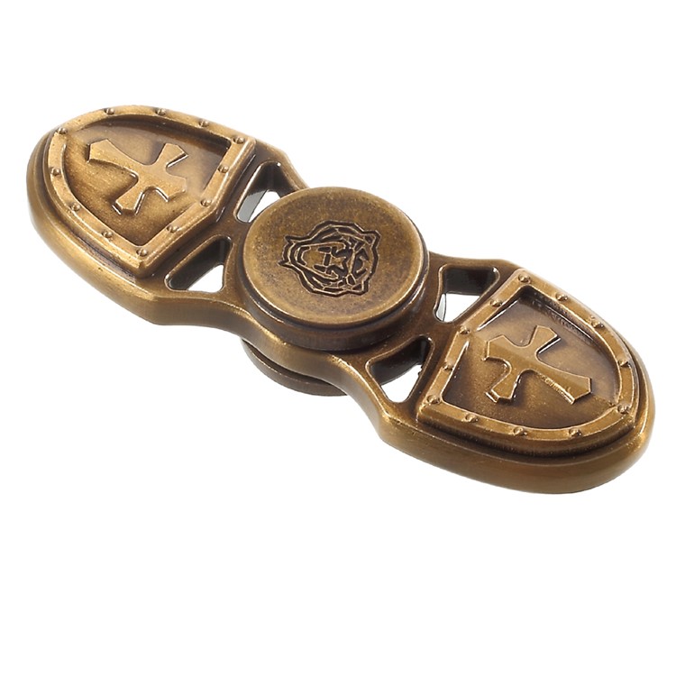 Cross Pattern Fidget Spinner EDC Toy Stress and Anxiety Relief Toy - Bronze-2