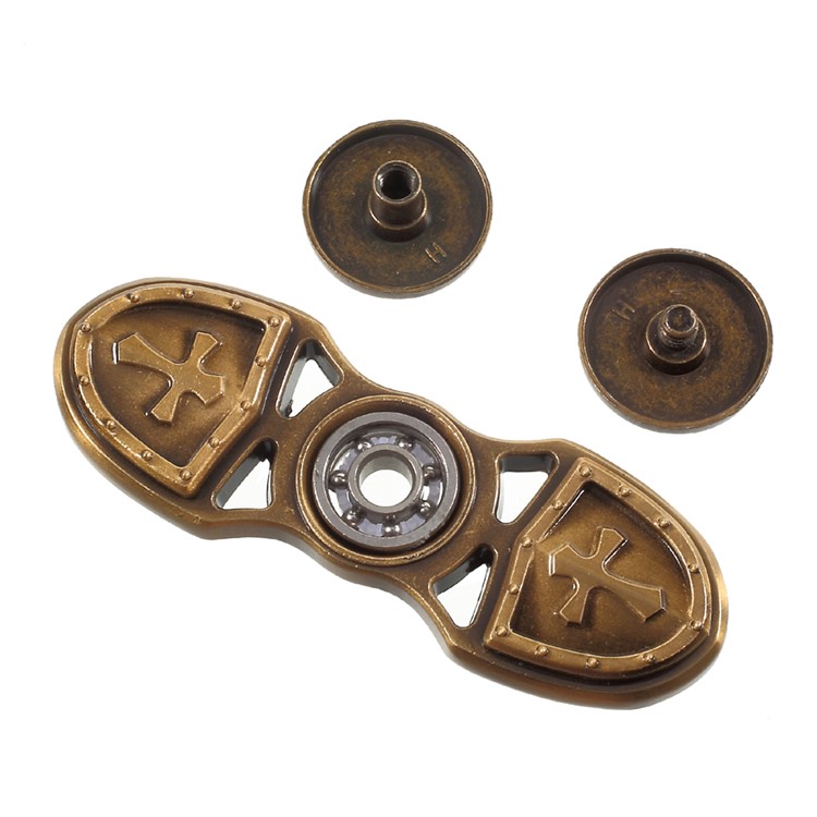 Cross Pattern Fidget Spinner EDC Toy Stress and Anxiety Relief Toy - Bronze-7