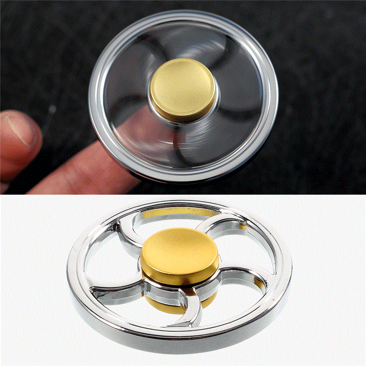 Wheel Shape EDC Fidget Spinner High Speed Metal Bearing - Silver-1