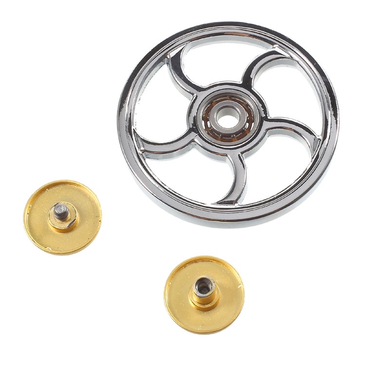 Wheel Shape EDC Fidget Spinner High Speed Metal Bearing - Silver-10