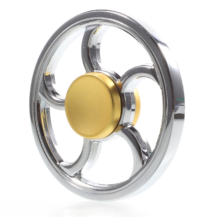 Wheel Shape EDC Fidget Spinner High Speed Metal Bearing - Silver-4