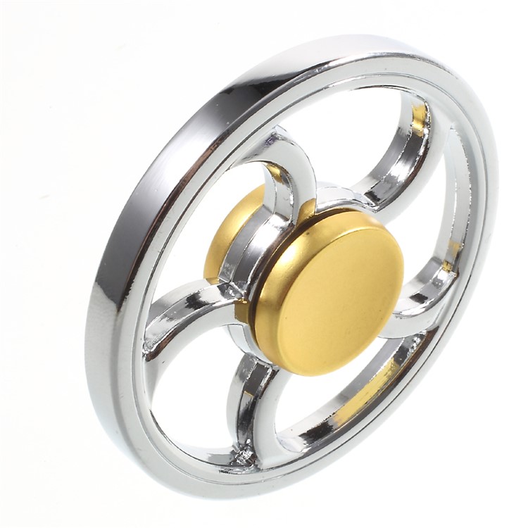 Wheel Shape EDC Fidget Spinner High Speed Metal Bearing - Silver-5