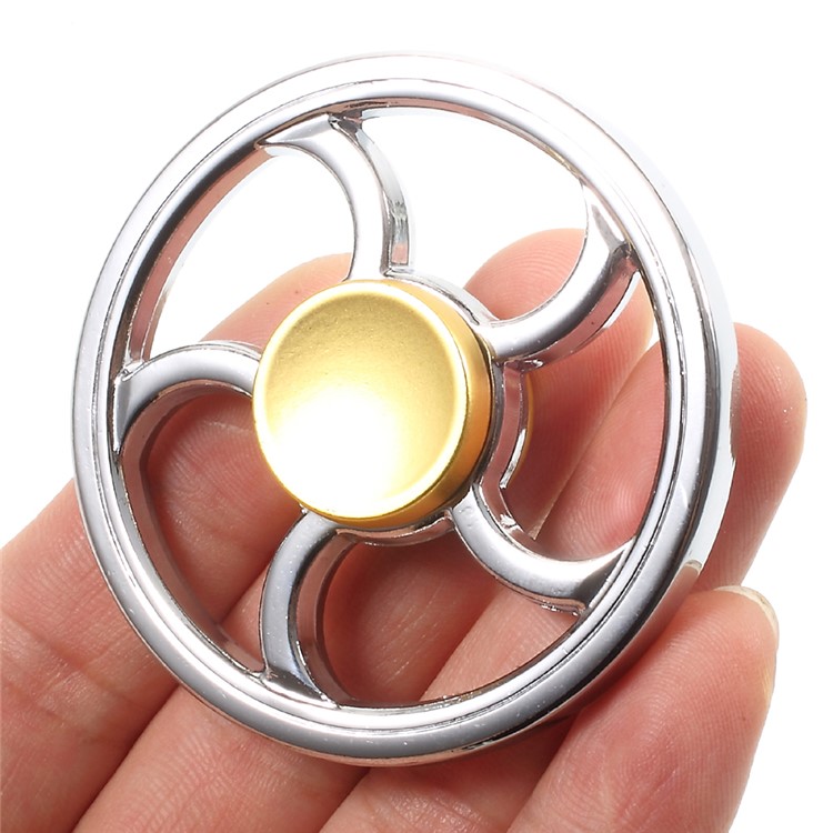 Wheel Shape EDC Fidget Spinner High Speed Metal Bearing - Silver-7