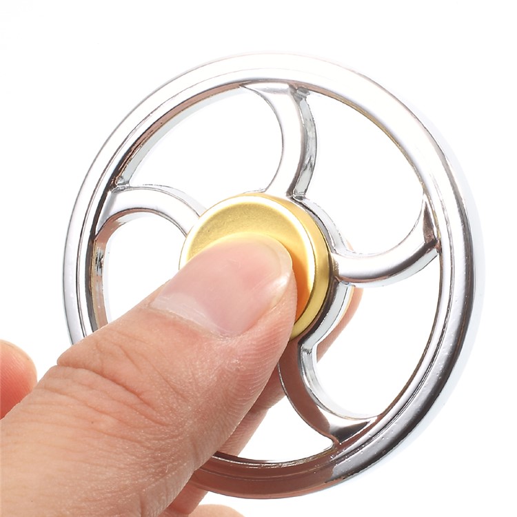 Wheel Shape EDC Fidget Spinner High Speed Metal Bearing - Silver-8