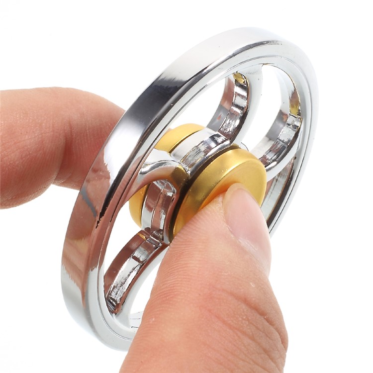 Wheel Shape EDC Fidget Spinner High Speed Metal Bearing - Silver-9
