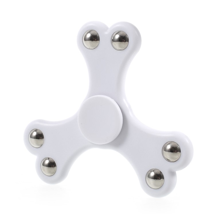6 Steel Balls Tri-Spinner Fidget Stress and Anxiety Relief Time Killer Toy - White-3