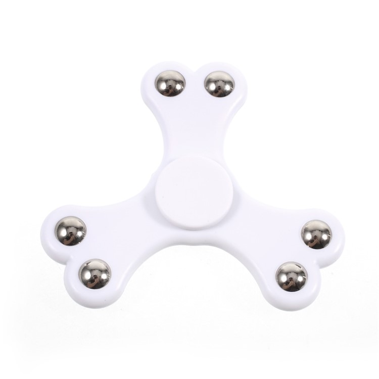 6 Steel Balls Tri-Spinner Fidget Stress and Anxiety Relief Time Killer Toy - White-4
