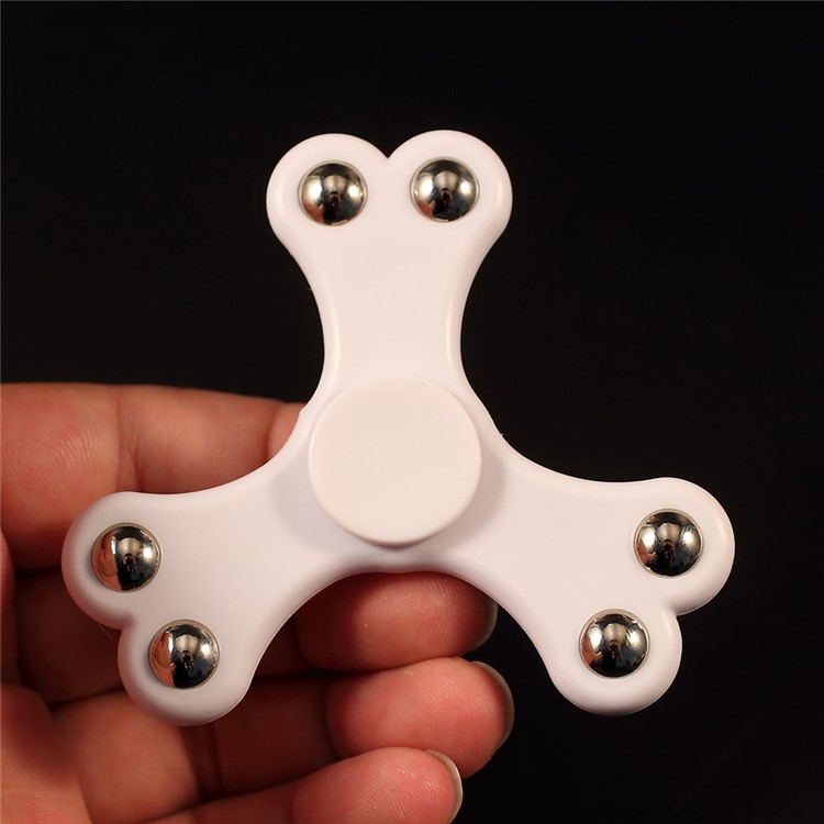 6 Steel Balls Tri-Spinner Fidget Stress and Anxiety Relief Time Killer Toy - White-5