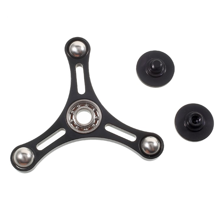 3 Steel Balls Tri-Spinner Fidget Stress and Anxiety Relief Toy - Black-11