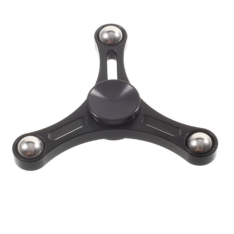 3 Steel Balls Tri-Spinner Fidget Stress and Anxiety Relief Toy - Black-2