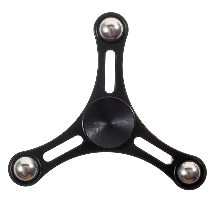 3 Steel Balls Tri-Spinner Fidget Stress and Anxiety Relief Toy - Black-3
