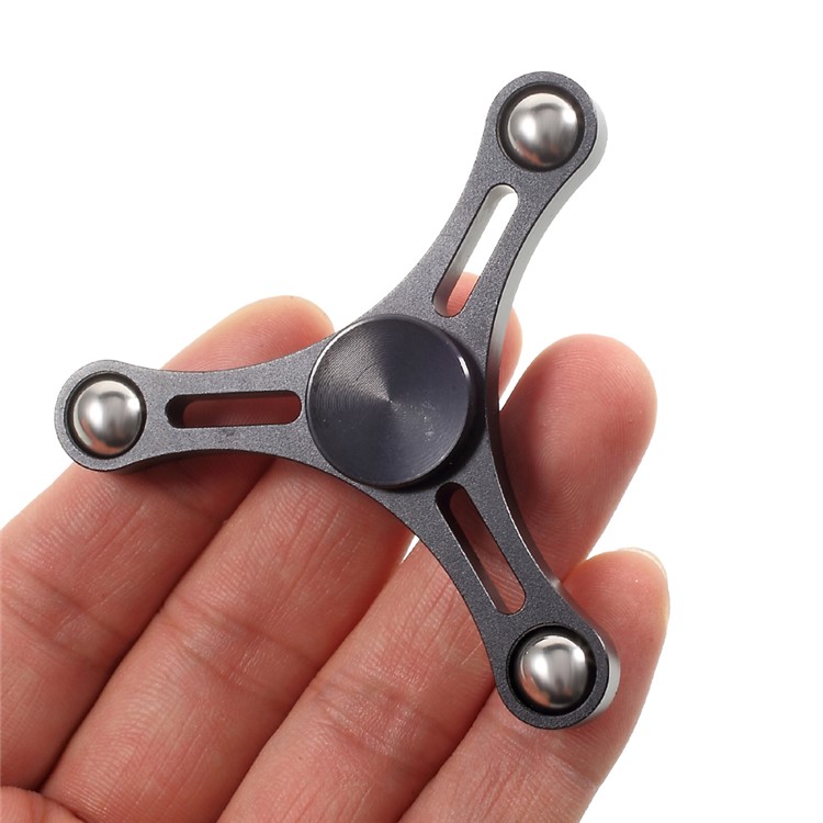 3 Steel Balls Tri-Spinner Fidget Stress and Anxiety Relief Toy - Black-7