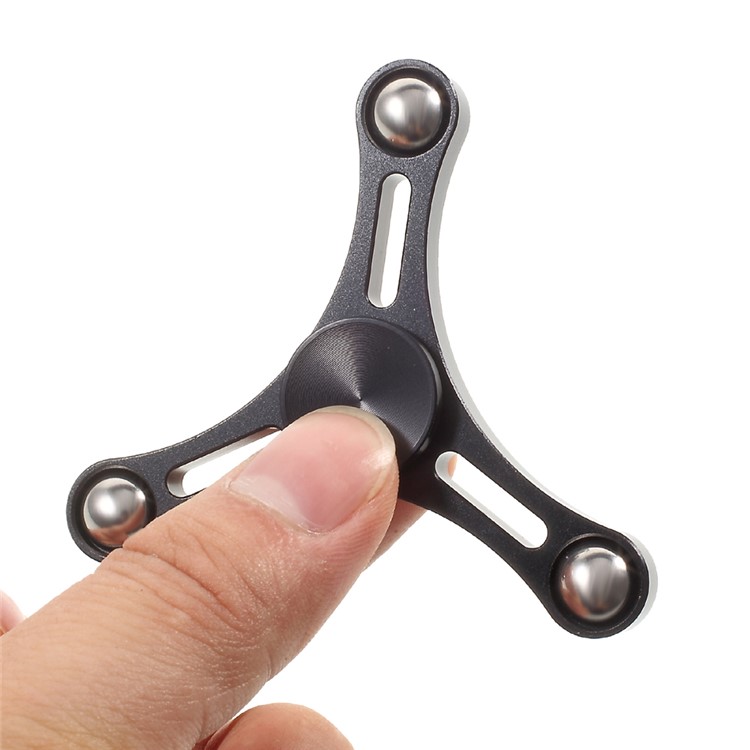 3 Steel Balls Tri-Spinner Fidget Stress and Anxiety Relief Toy - Black-8