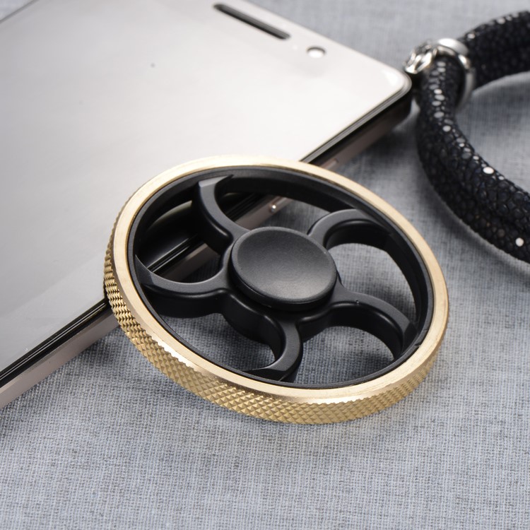 XOSOY Textured Wheel Shape Fidget Hand Spinner EDC ADHD Focus Toy Stress Reducer-1