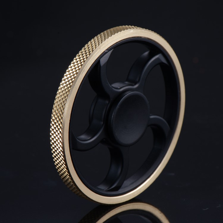 XOSOY Textured Wheel Shape Fidget Hand Spinner EDC ADHD Focus Toy Stress Reducer-3