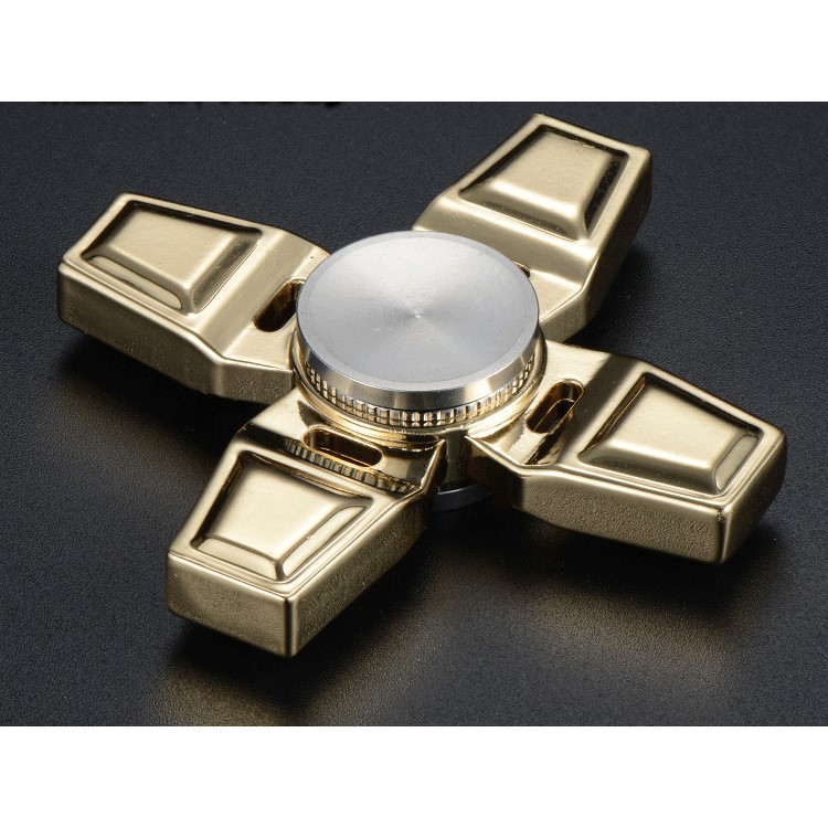 XOSOY Quadrangle Fidget Spinner Hand Finger Toy Relieve Anxiety and Boredom - Gold Color-2