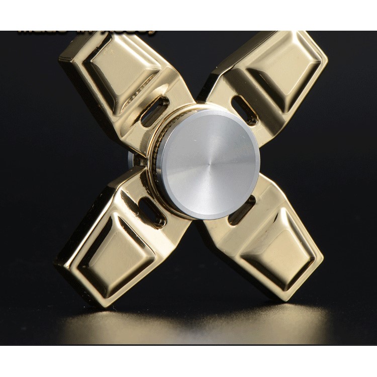 XOSOY Quadrangle Fidget Spinner Hand Finger Toy Relieve Anxiety and Boredom - Gold Color-5