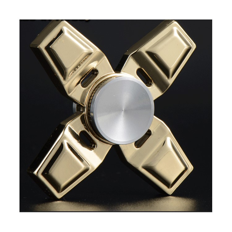 XOSOY Quadrangle Fidget Spinner Hand Finger Toy Relieve Anxiety and Boredom - Gold Color-6
