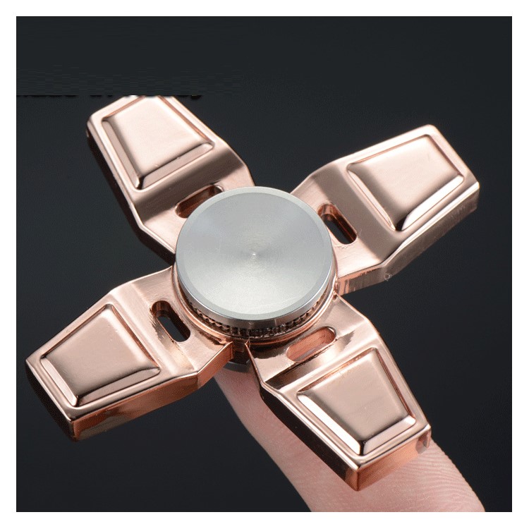 XOSOY Quadrangle Fidget Spinner Hand Finger Toy Relieve Anxiety and Boredom - Rose Gold Color-1