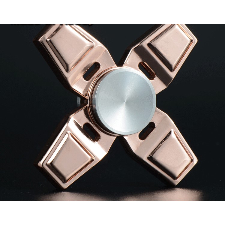 XOSOY Quadrangle Fidget Spinner Hand Finger Toy Relieve Anxiety and Boredom - Rose Gold Color-5