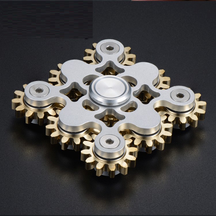 XOSOY 9 Gears Brass Spinner Fidget Toy Hand Spinner Stress Reducer-2