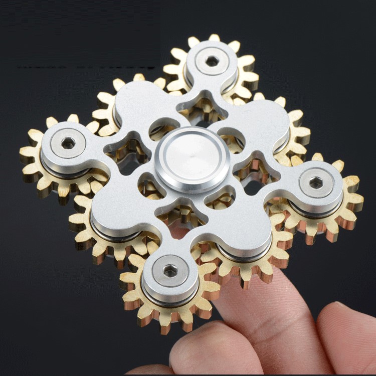 XOSOY 9 Gears Brass Spinner Fidget Toy Hand Spinner Stress Reducer-5